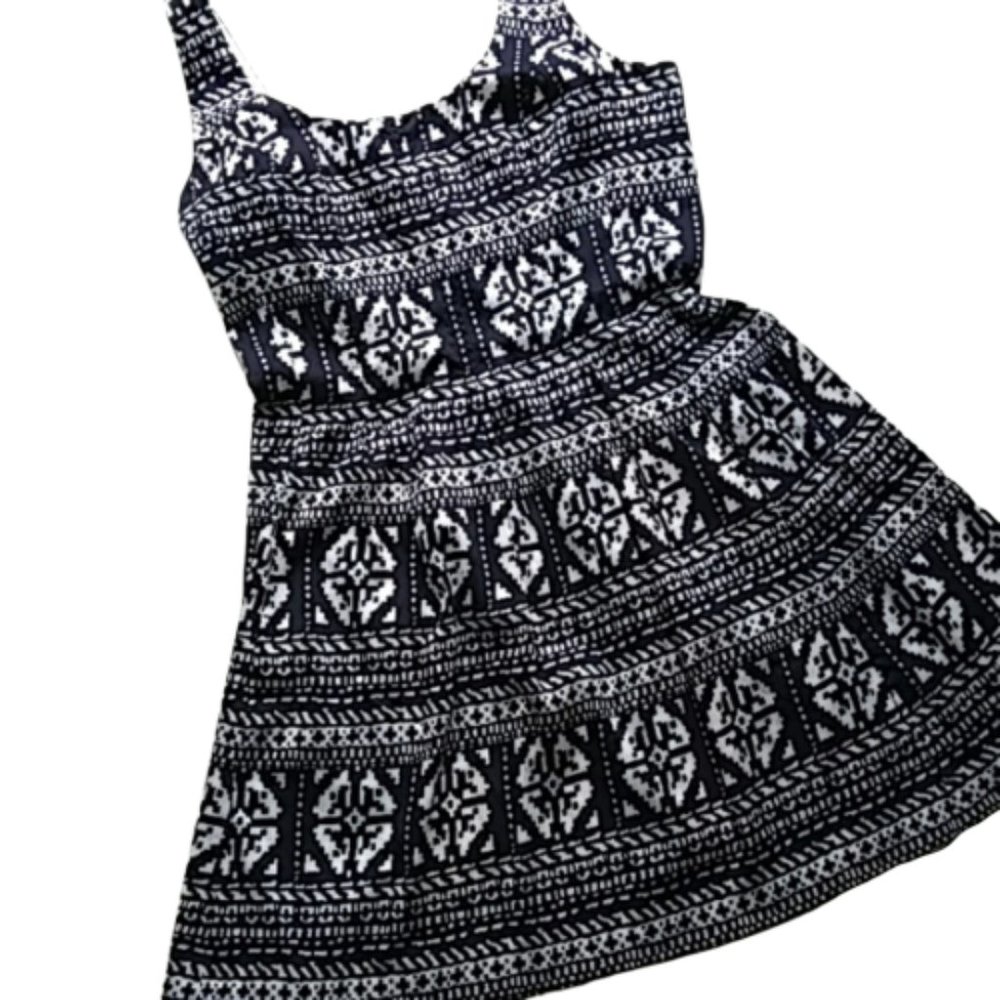 Nine West Navy and White A-Line Fit and Flare
